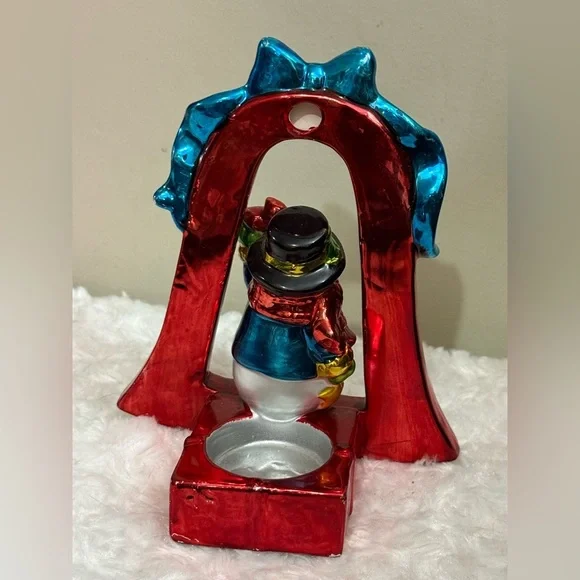 Festive Snowman Candle tea light Holder - Picture 2 of 3